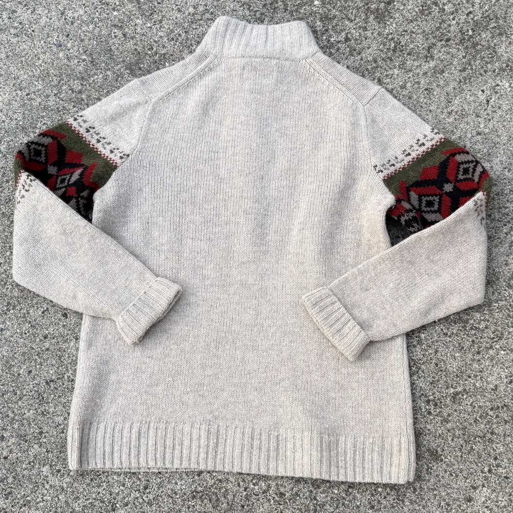 Eddie Bauer Cream Quarter-Zip Wool Blend
Sweater - Unisex Size L - Picture 8 of 8